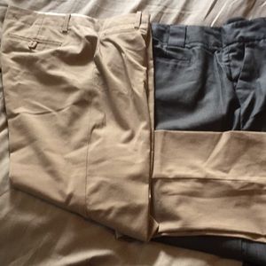 2pair Sz 4 dress pants Gap & NYCO gray & tan